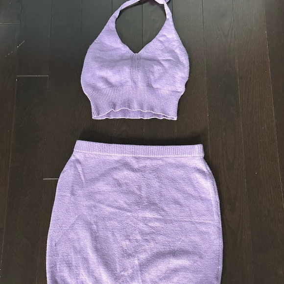 ⚡️2/$25⚡️ Purple Halter Top and Mini Skirt Matching Set | Vacation Resort Party - Picture 5 of 17